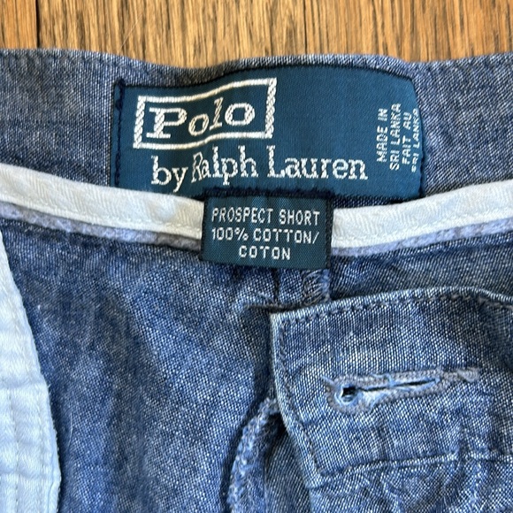 Blue lightweight polo shorts. - Picture 2 of 5